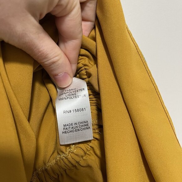 Hermoza‎ NWT Lee Collar Neck Dress in Saffron Yellow Size Small - Picture 5 of 8